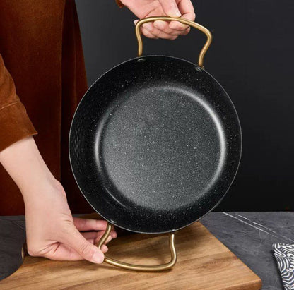 ووك أسود مط استيل معدن بيد جولدمقاس 19 سم