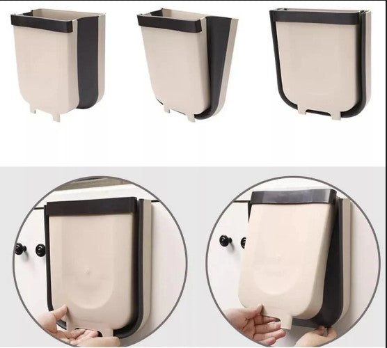 سلة مهملات معلقة قابلة للطي لباب خزانة المطبخ – متعددة الاستخدامات