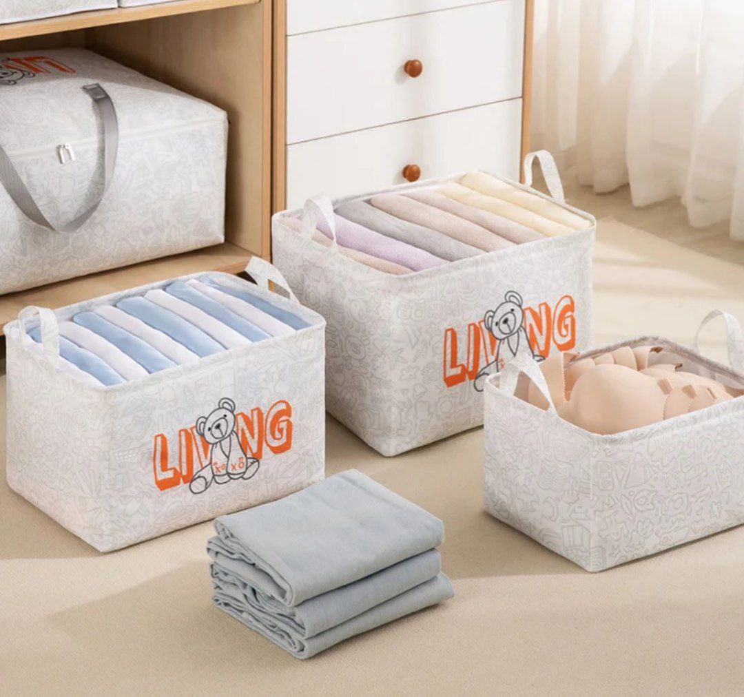 بوكس تخزين كتان ثقيل – قابل للغسيل والطي مقاس صغير