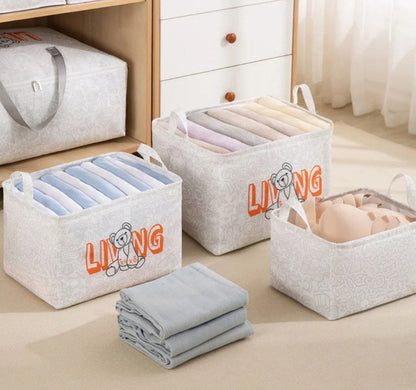 بوكس تخزين كتان ثقيل – قابل للغسيل والطي مقاس صغير