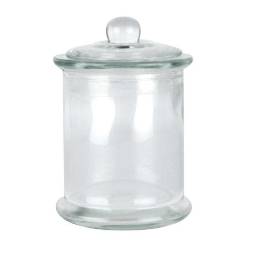 برطمان زجاجي شفاف بغطاء دائري