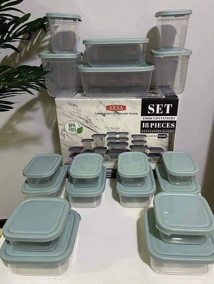 طقم علب ثلاجة أكسا 18 قطعة