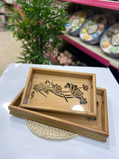 طقم صواني تقديم خشب