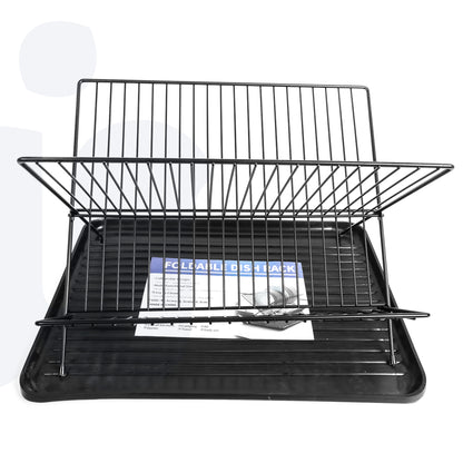 مطبقية أطباق قابل للطي بطبقتين مع صينية – لتنظيم وتجفيف الأكواب والأطباق