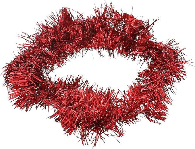 إكليل كريسماس مزين بالجليتر مع مجسّم سانتا كلوز – ديكور احتفالي متعدد الألوان بسُمك 11 سم لتزيين الشجرة والمداخل