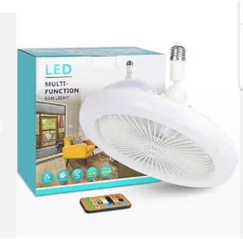 مروحة سقف مزودة بإضاءة وجهاز تحكم عن بعد مقاس 25 سم