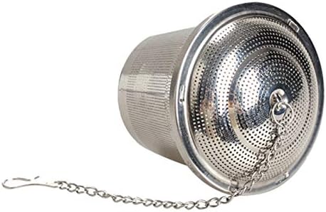 مصفاة شاي معدنية مع غطاء وسلسلة