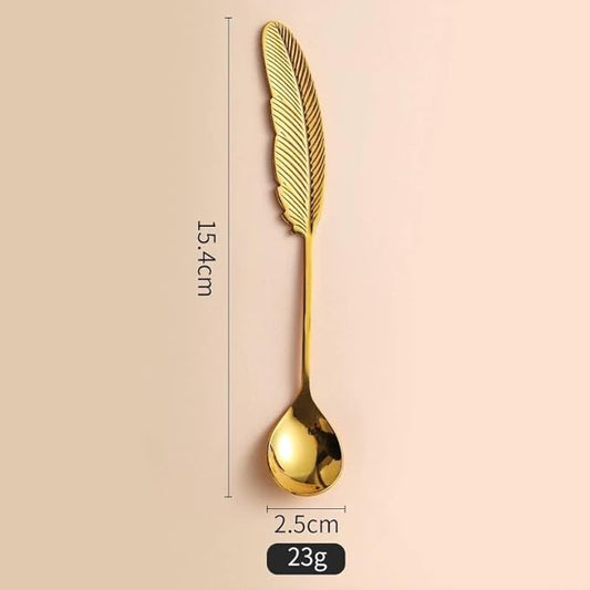 ملاعق كوكتيل بتصميم الريشة - طقم من 6 قطع
