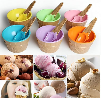 تقديم آيس كريم بلاستيكية قابلة لإعادة الاستخدام مع معالق – أشكال مربعة ودائري(قطعة واحده)