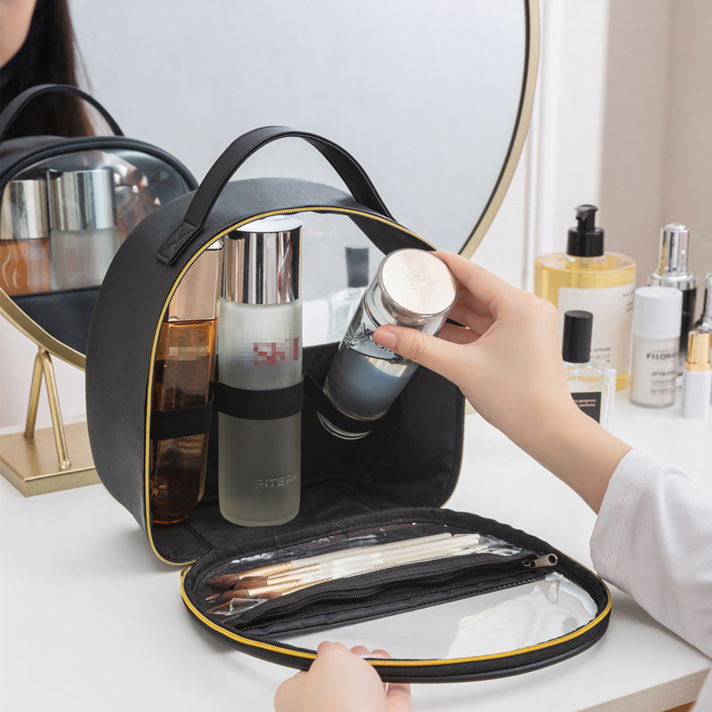 حقيبة مكياج شفافة كبيرة للسفر والتنظيم