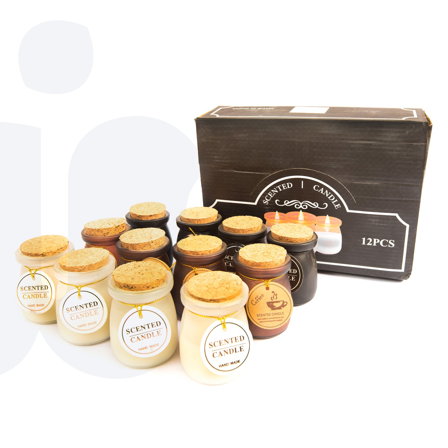 شمع معطر كبير الحجم في برطمان زجاجي بغطاء خشبي –  قطعه واحده