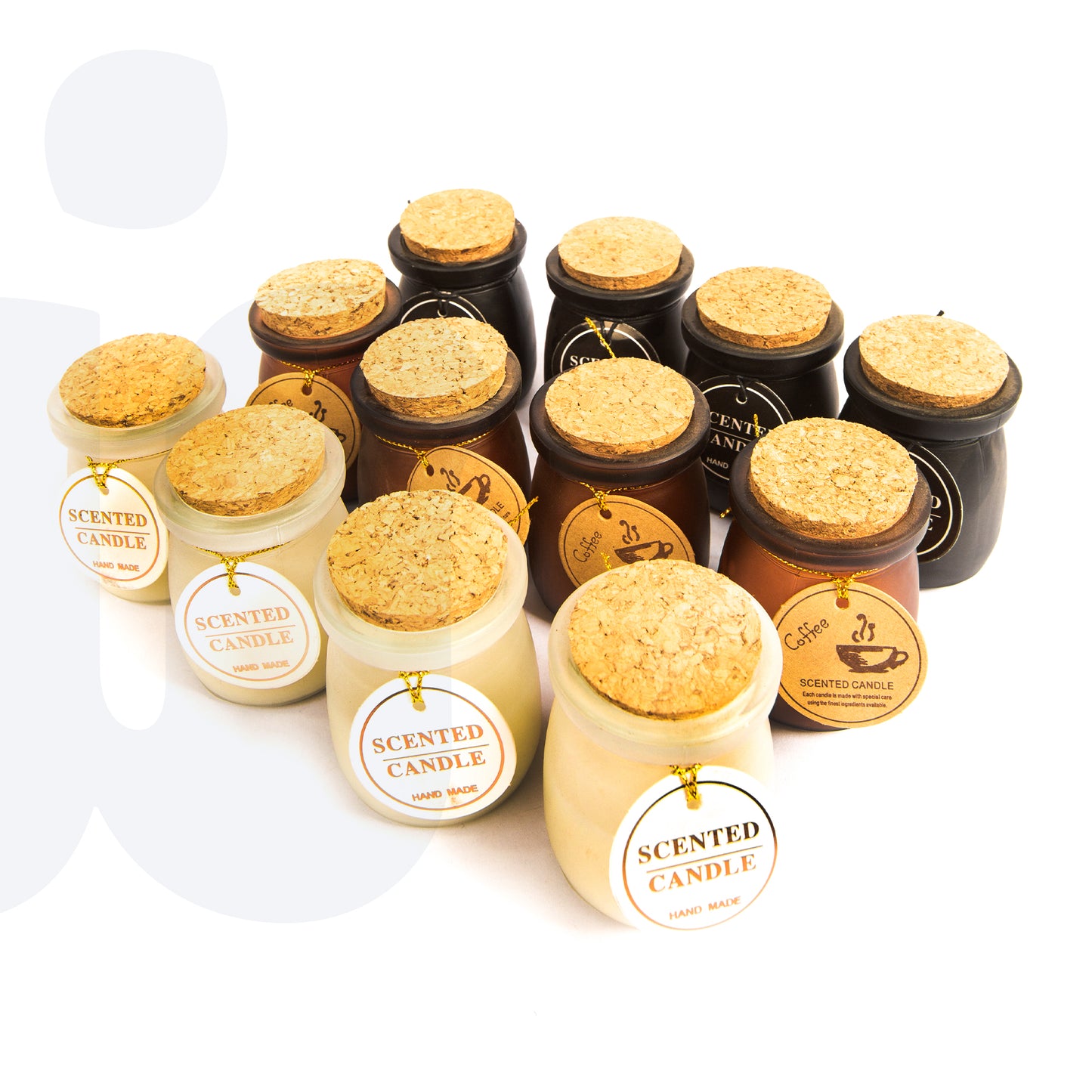 شمع معطر كبير الحجم في برطمان زجاجي بغطاء خشبي –  قطعه واحده