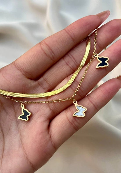 إسورة فراشة استانلس ذهب بتصميم دورين