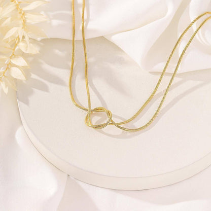 سلسلة ذهبية من الستانلس ستيل بعقدة ملتوية