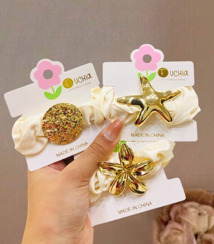 كارت استك شعر تريندي – تصميمات فخمة باللون الذهبي –قطعه وحده