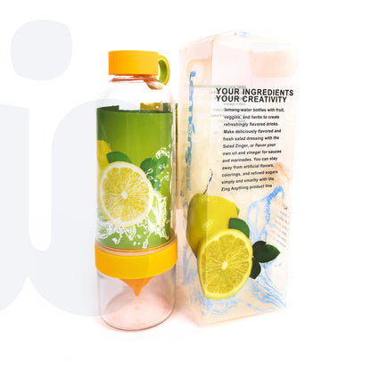 زجاجة ماء وعصائر مع عصّارة للفواكه