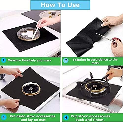 أغطية واقية غير لاصقة لشعلات موقد الغاز – قابلة لإعادة الاستخدام وسهلة التنظيف (عدد 2)