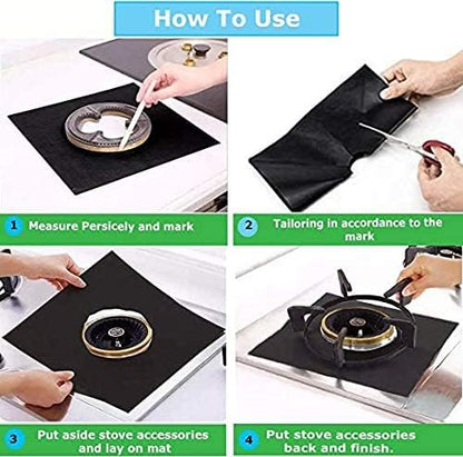 أغطية واقية غير لاصقة لشعلات موقد الغاز – قابلة لإعادة الاستخدام وسهلة التنظيف (عدد 2)