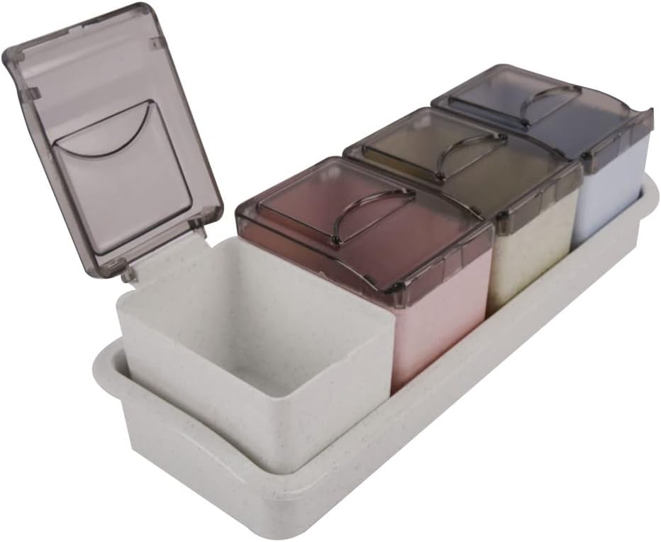 طقم توابل 4×1 بتصميم أنيق وعملي لتنظيم المطبخ