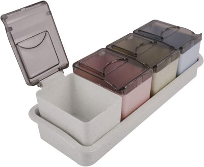 طقم توابل 4×1 بتصميم أنيق وعملي لتنظيم المطبخ