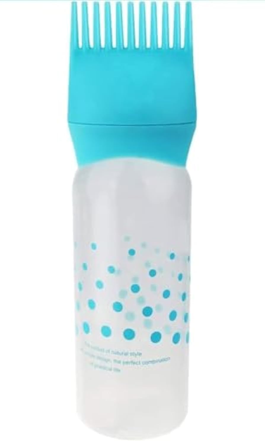 زجاجة توزيع مشط الجذور – 170 مل لصبغ الشعر أو الزيت مع مقياس متدرج، ألوان متعددة