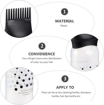 زجاجة توزيع مشط الجذور – 170 مل لصبغ الشعر أو الزيت مع مقياس متدرج، ألوان متعددة