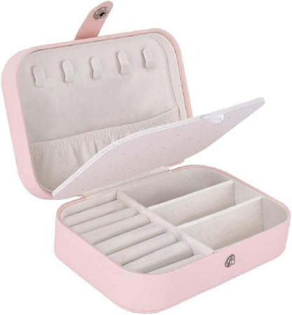 علبة مجوهرات صغيرة للسفر – جلد صناعي متعدد الألوان