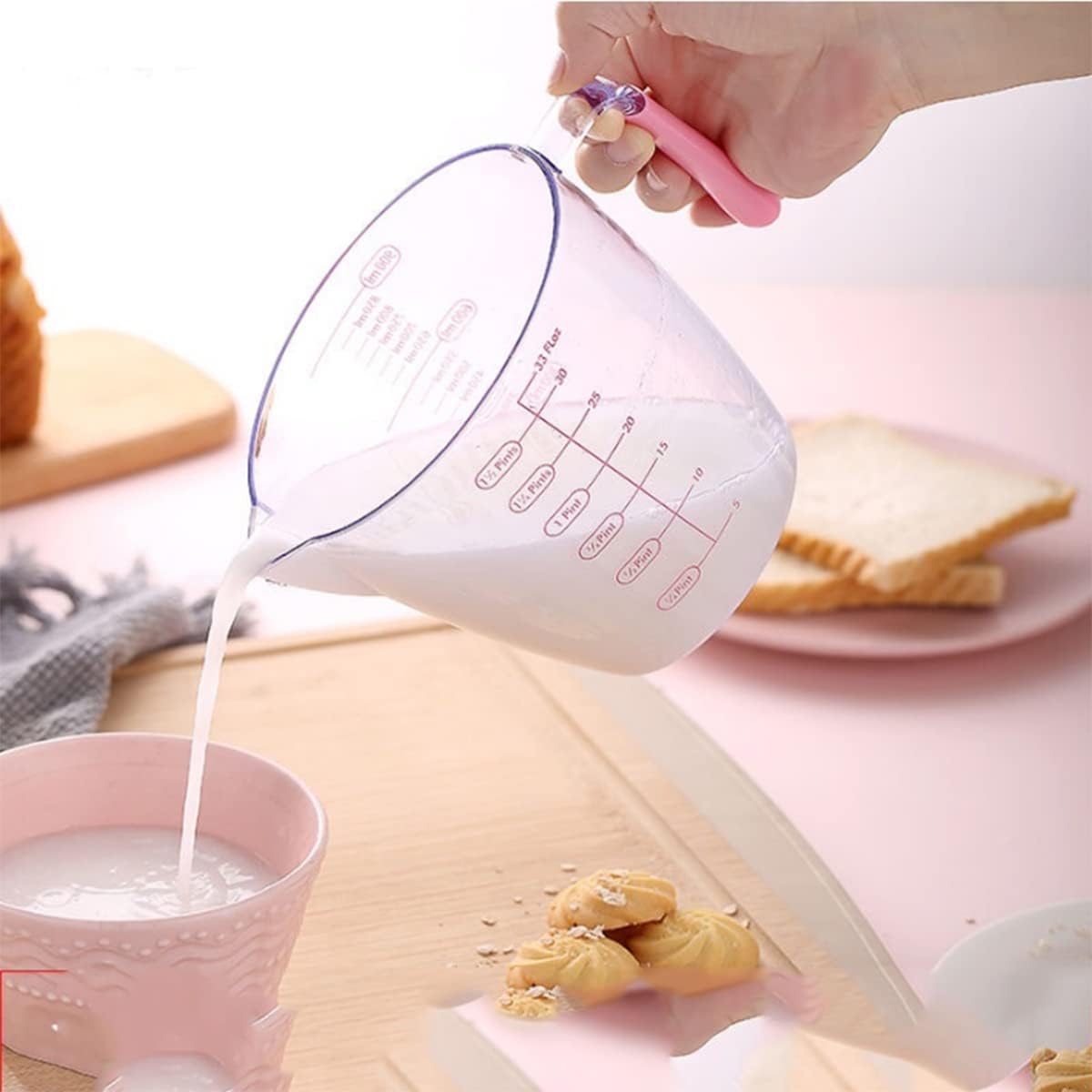 طقم دورق معيار أكريلك 3 قطع – ألوان مقابض سيليكون