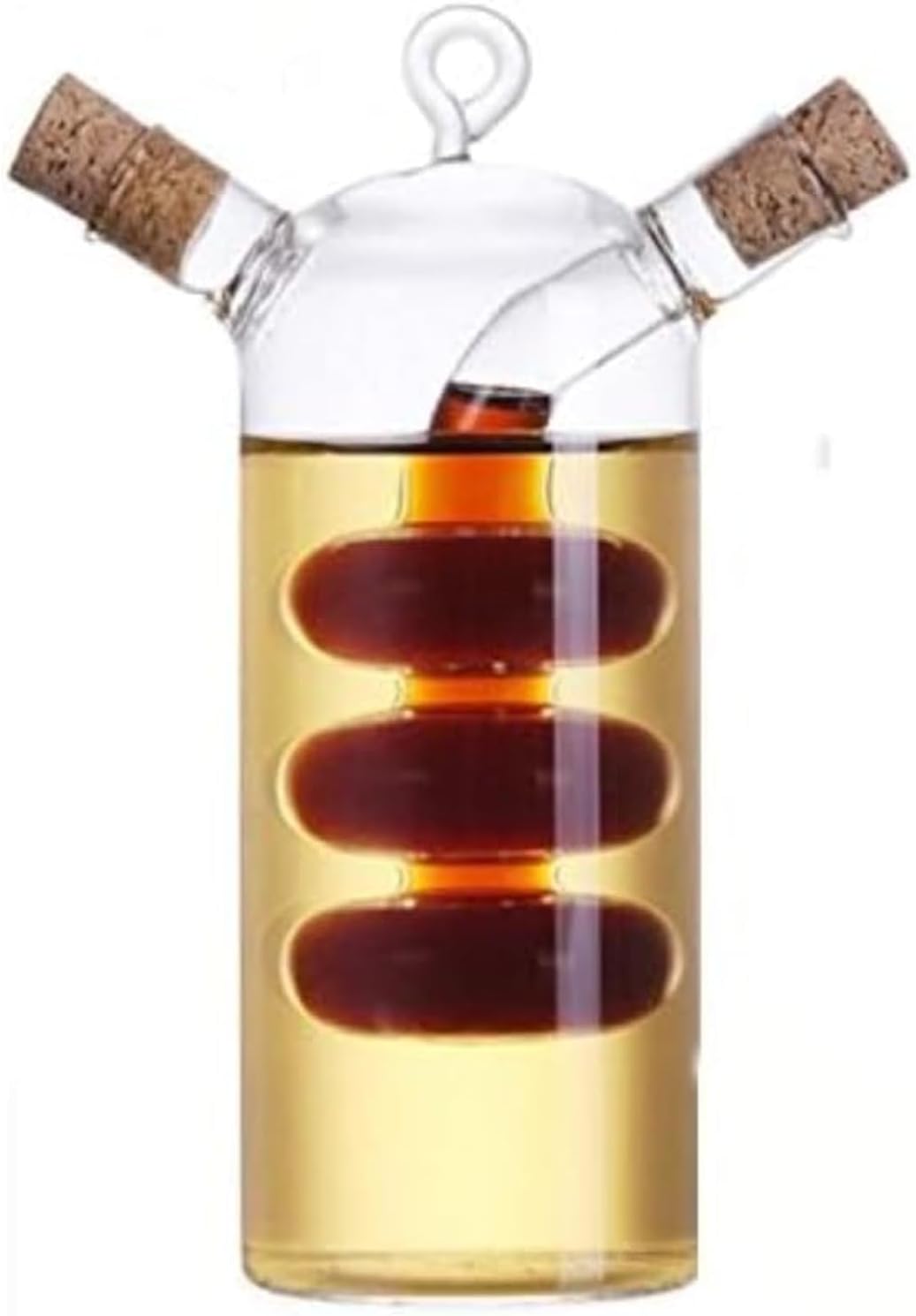 موزع زجاجي 2 في 1 للزيت والخل – تصميم عملي وأنيق للمطبخ