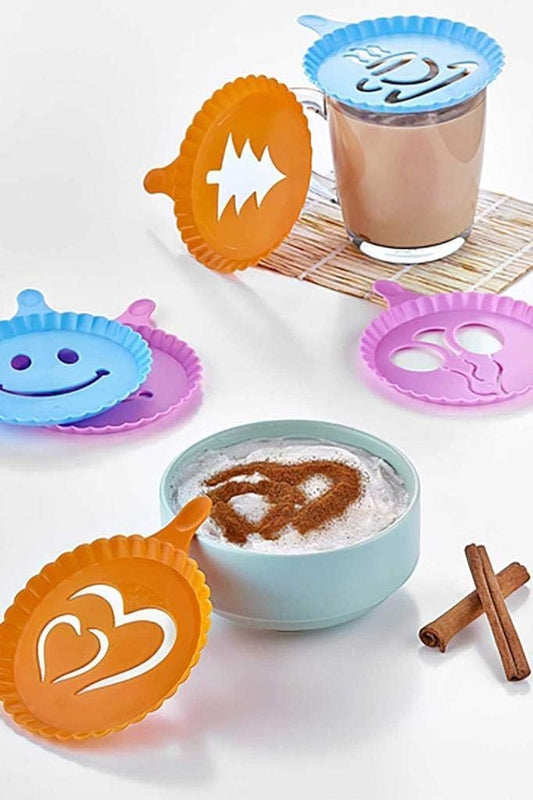 قوالب تزيين القهوة والحلويات من البلاستيك – تصاميم متنوعة لإبداعك اليومي