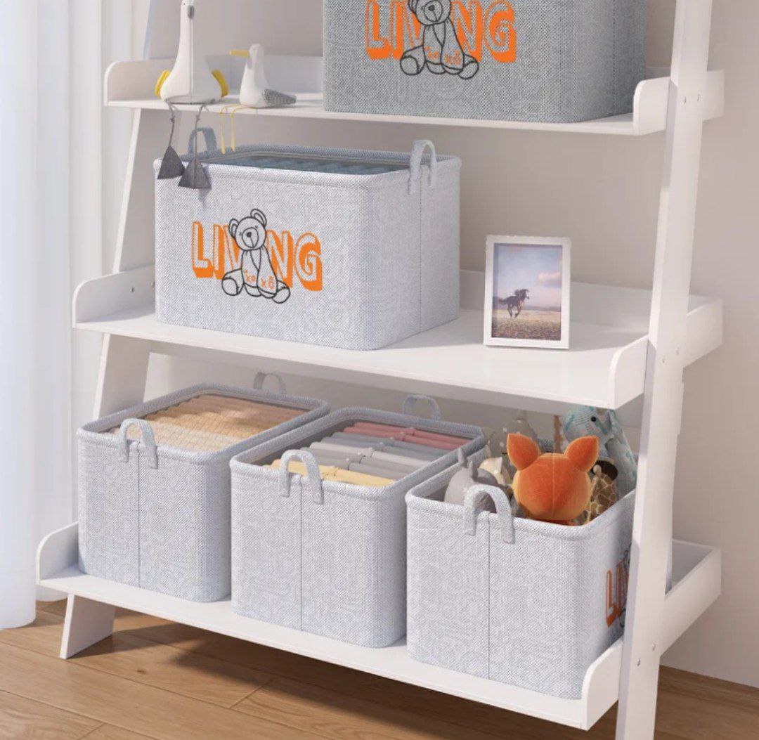 بوكس تخزين كتان ثقيل – قابل للغسيل والطي مقاس صغير