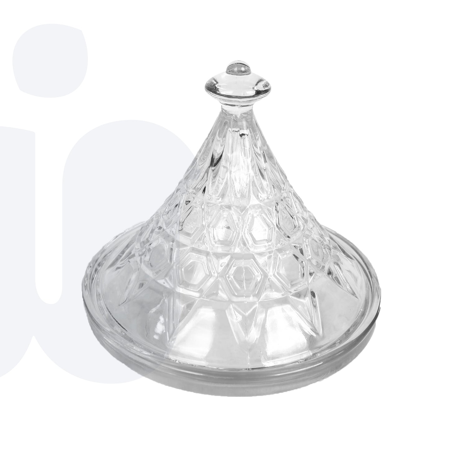 طبق حلوى زجاجي شفاف مع غطاء أنيق