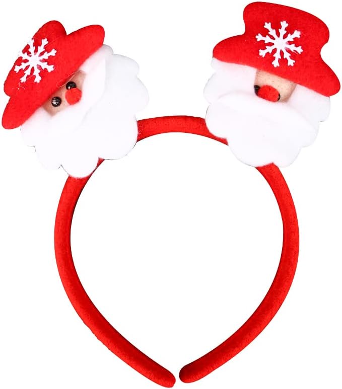 طوق رأس بقرون غزال بتصميم احتفالي – أكسسوار كريسماس ممتع مع لمسات سانتا كلوز لحفلات عيد الميلاد – قطعة واحدة