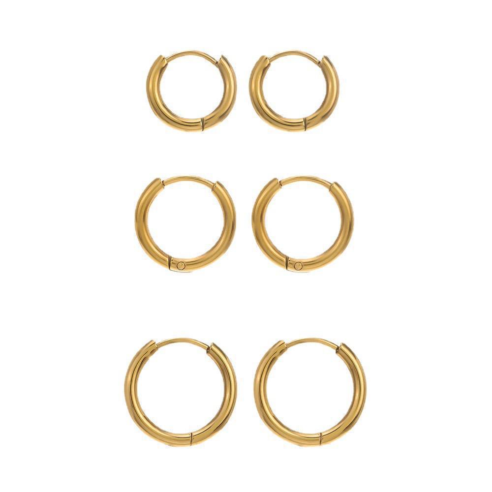 طقم حلقان تكه من ثلاث مقاسات – تصميم أنيق وبسيط