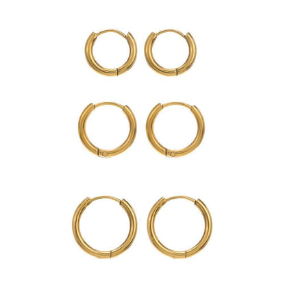 طقم حلقان تكه من ثلاث مقاسات – تصميم أنيق وبسيط