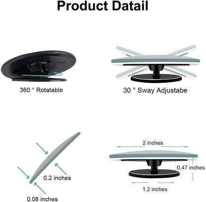 مرآة رؤية خلفية محدبة من الزجاج عالي الدقة بزاوية واسعة قابلة للتعديل للسيارة – قطعتان
