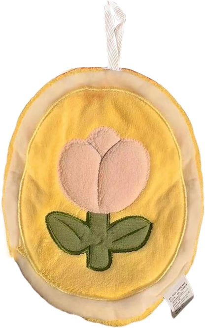 منشفة يد ماصة سريعة الجفاف بتصميم زهري – مناسبة للمطبخ والحمام