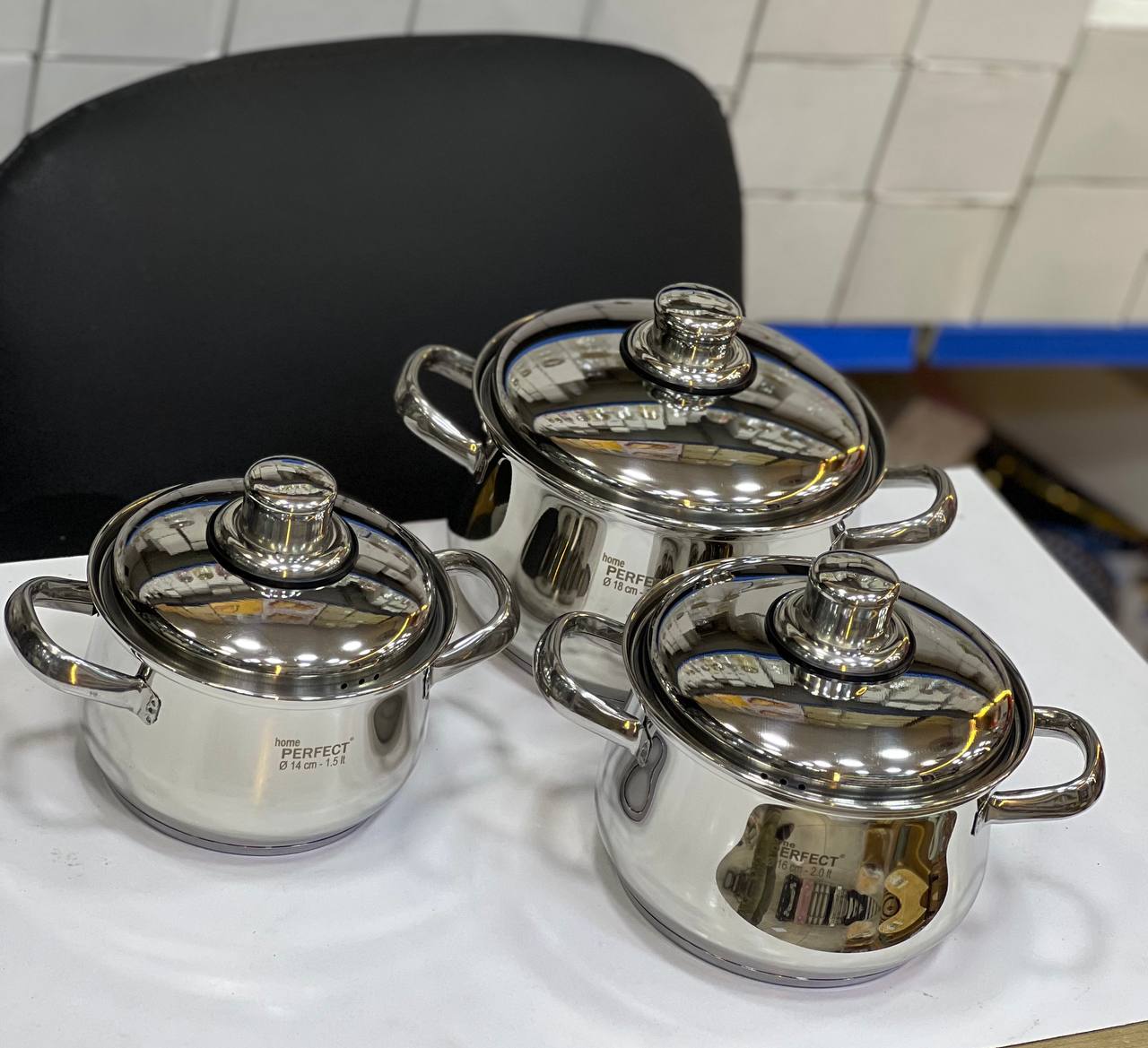 طقم حلل استانلس تركي ماركة Perfect 3 قطع