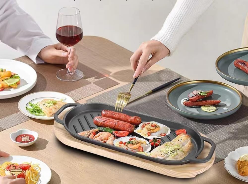 مقلاة شواء غير لاصق – لتسوية شرائح اللحم كبير