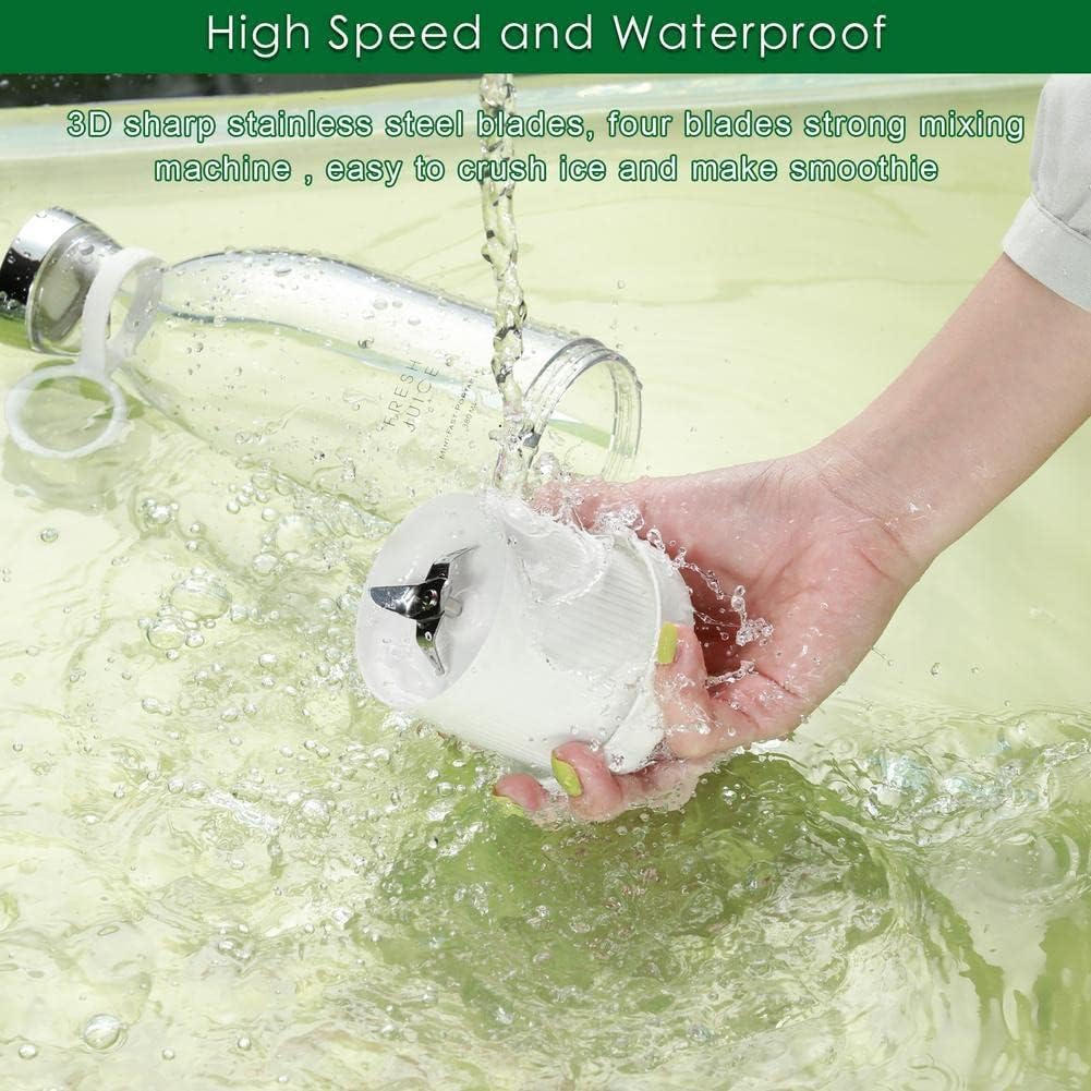 بلندر عصائرصغير محمول سريع كهربائي قابل لإعادة الشحن بمنفذ USB لتحضير العصير والسموذي الطازج – ألوان متعددة، 50 واط