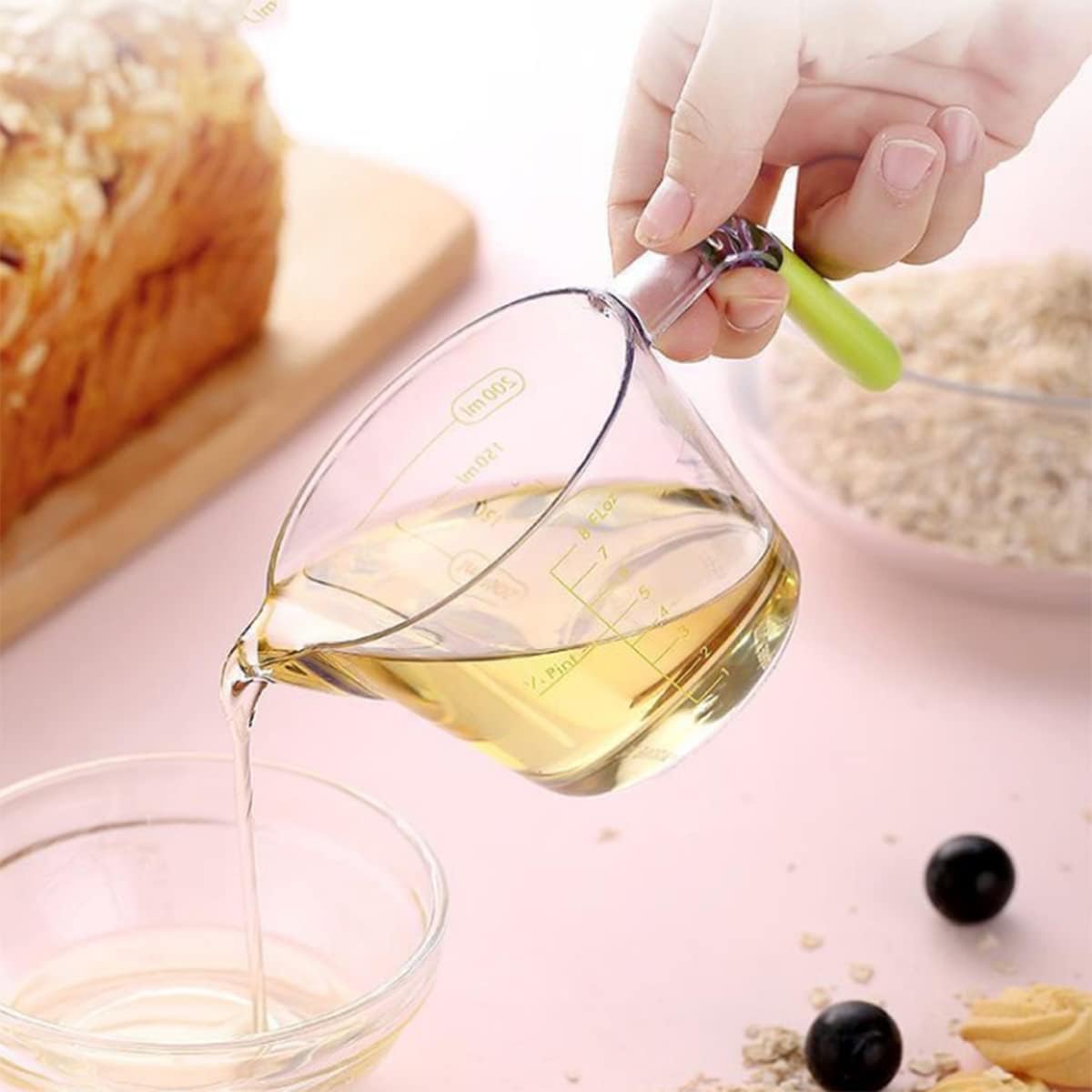 طقم دورق معيار أكريلك 3 قطع – ألوان مقابض سيليكون