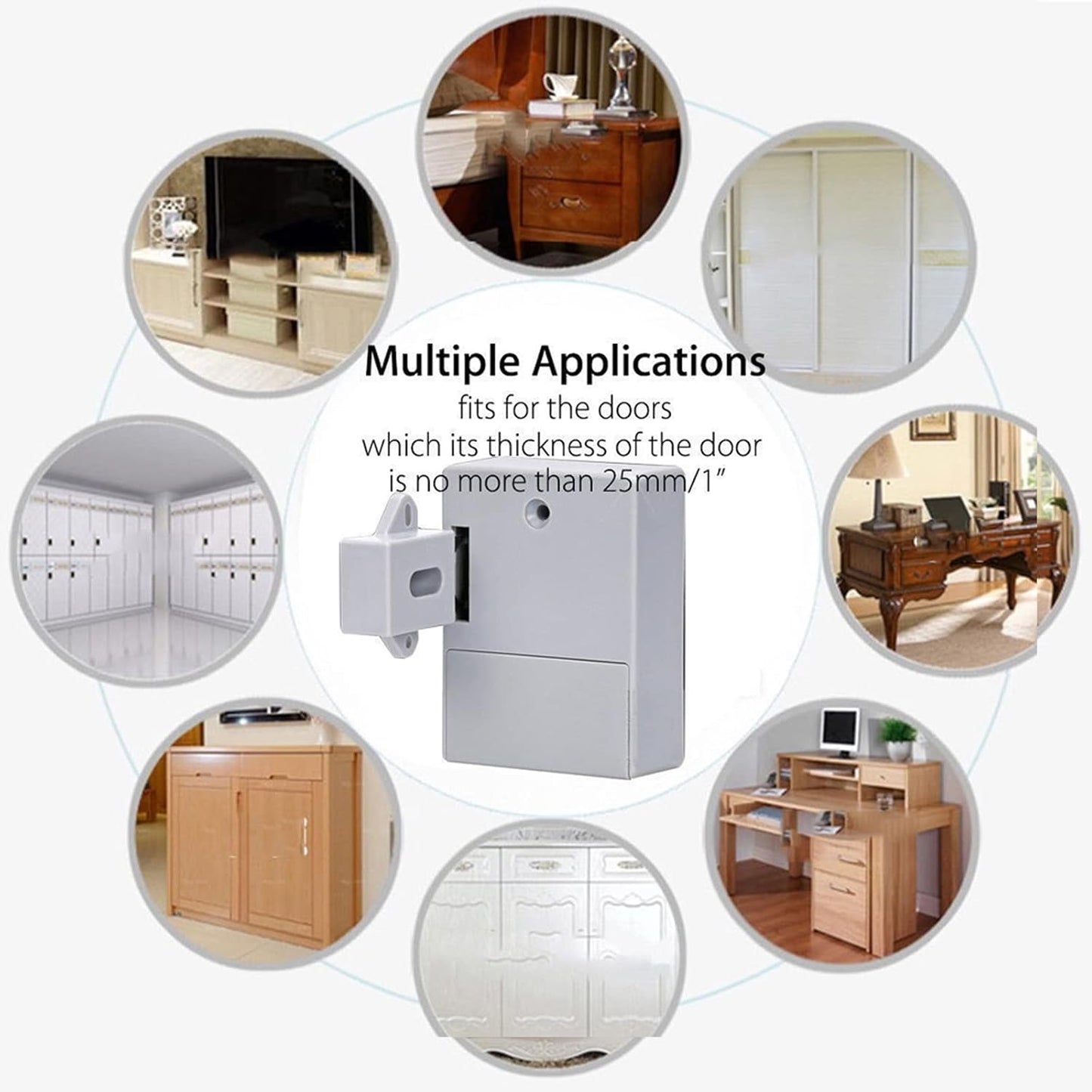 طقم قفل مخفي للدولاب والأدراج ديجيتال بدون ثقب يعمل بموجات الراديو وبطاقة IC