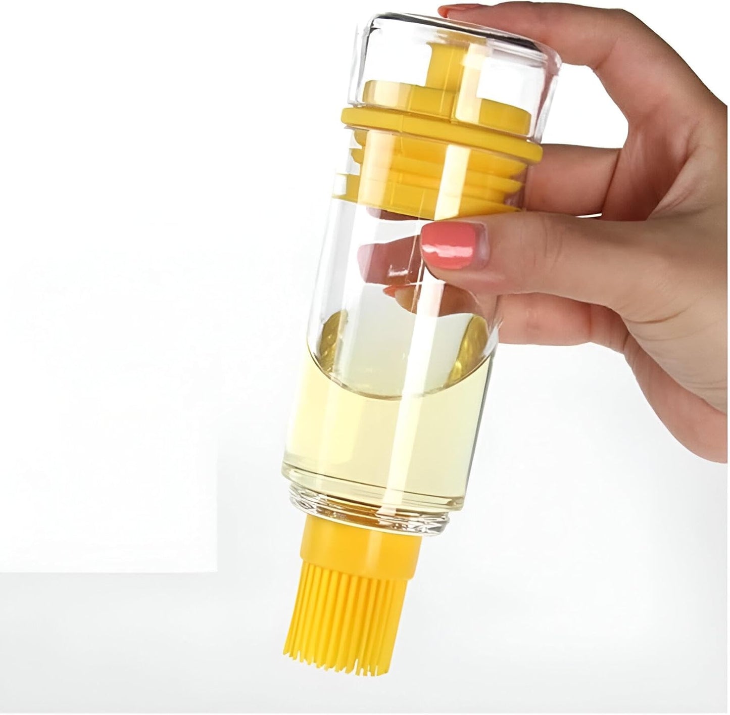 زجاجة توزيع زيت والخل مع فرشاة سيليكون