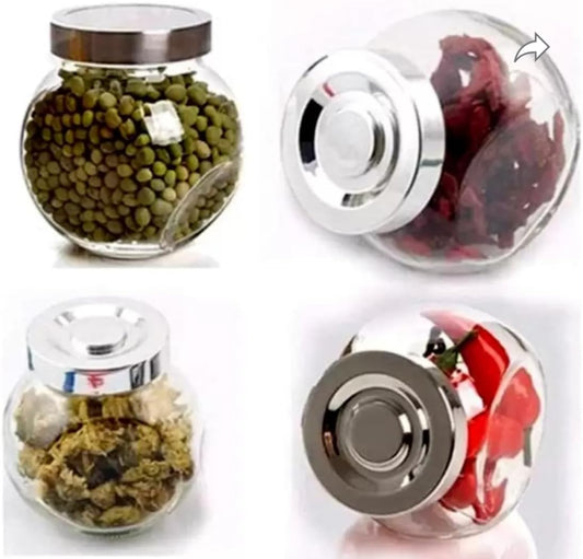 طقم 4 برطمانات زجاج للتوابل والفواكه المجففة 130 مل