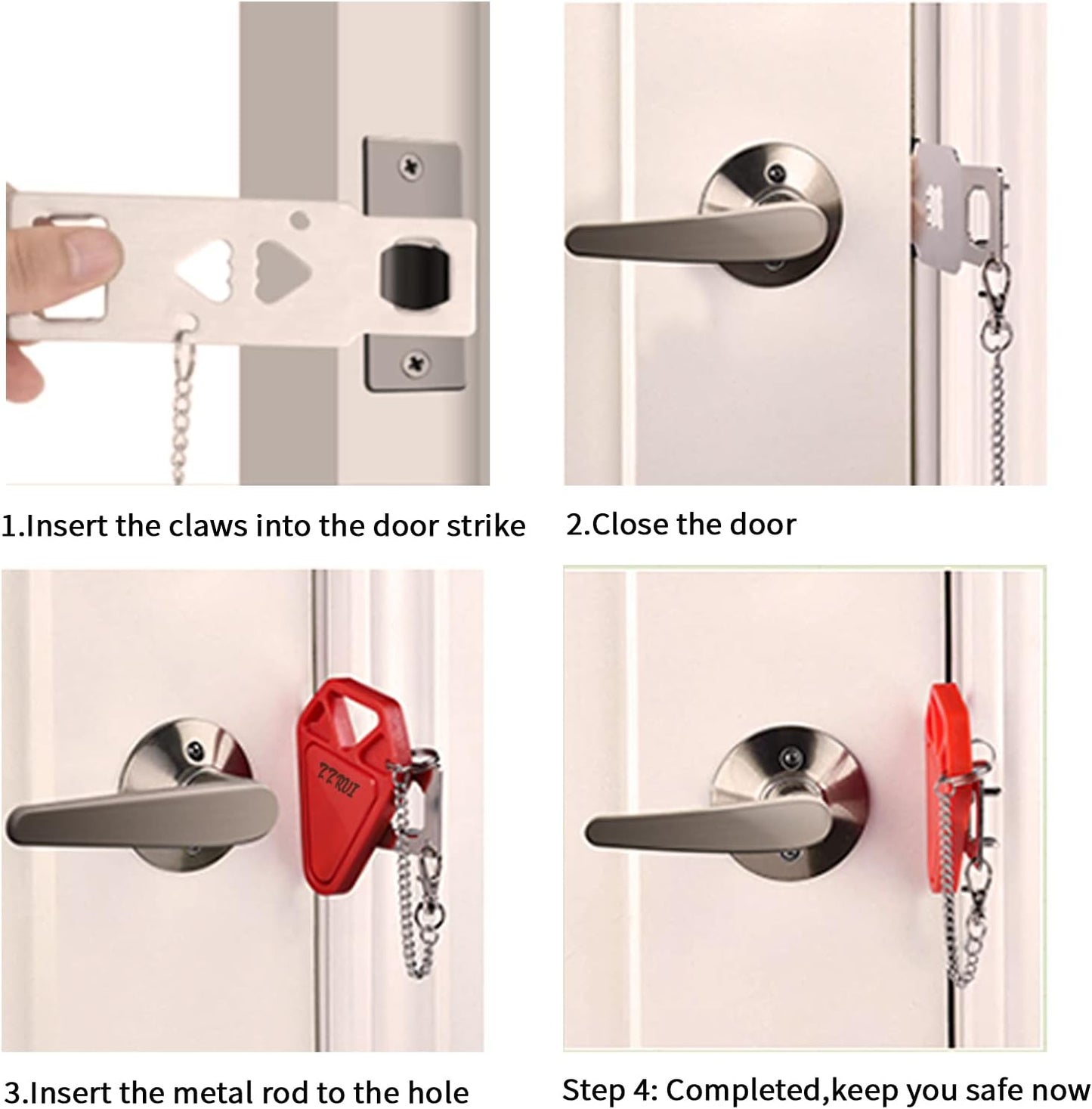 قفل باب محمول للأمان أثناء السفر والمنزل