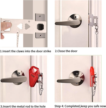 قفل باب محمول للأمان أثناء السفر والمنزل
