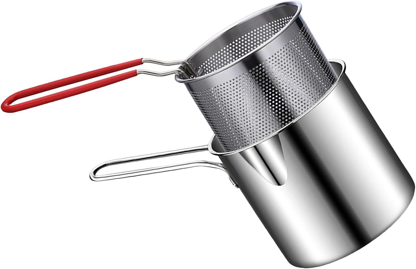 مقلاة قابلة للفصل من الستانلس ستيل مع مصفاة للقلي