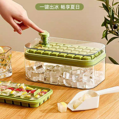 صينية مكعبات ثلج مع غطاء وسلة عبوتان