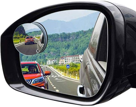 مرآة رؤية خلفية محدبة من الزجاج عالي الدقة بزاوية واسعة قابلة للتعديل للسيارة – قطعتان