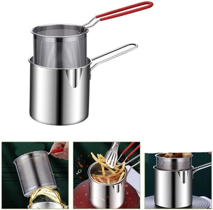 مقلاة قابلة للفصل من الستانلس ستيل مع مصفاة للقلي